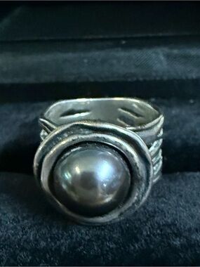 Pearl ring sterling silver